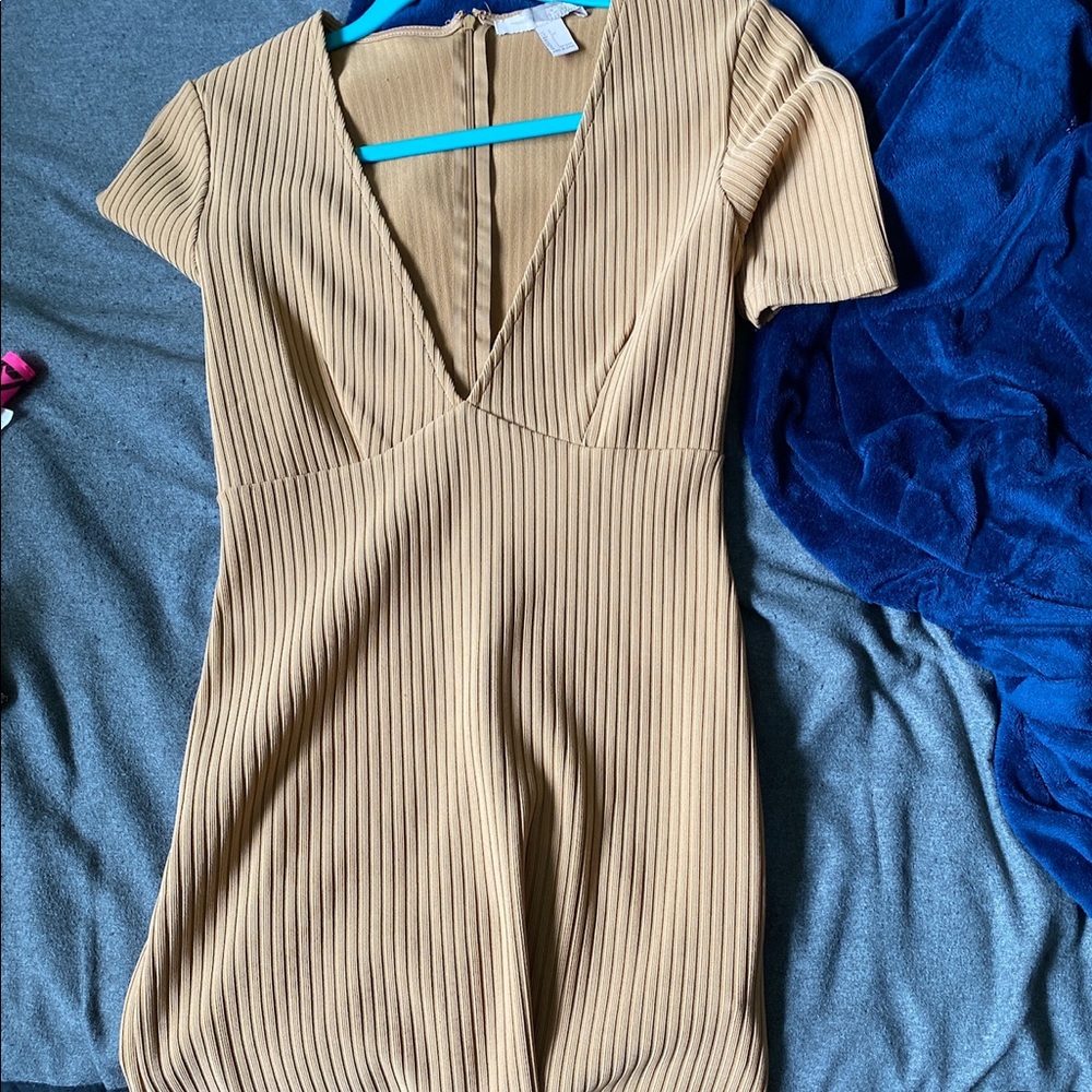 Bodycon plunge mini dress